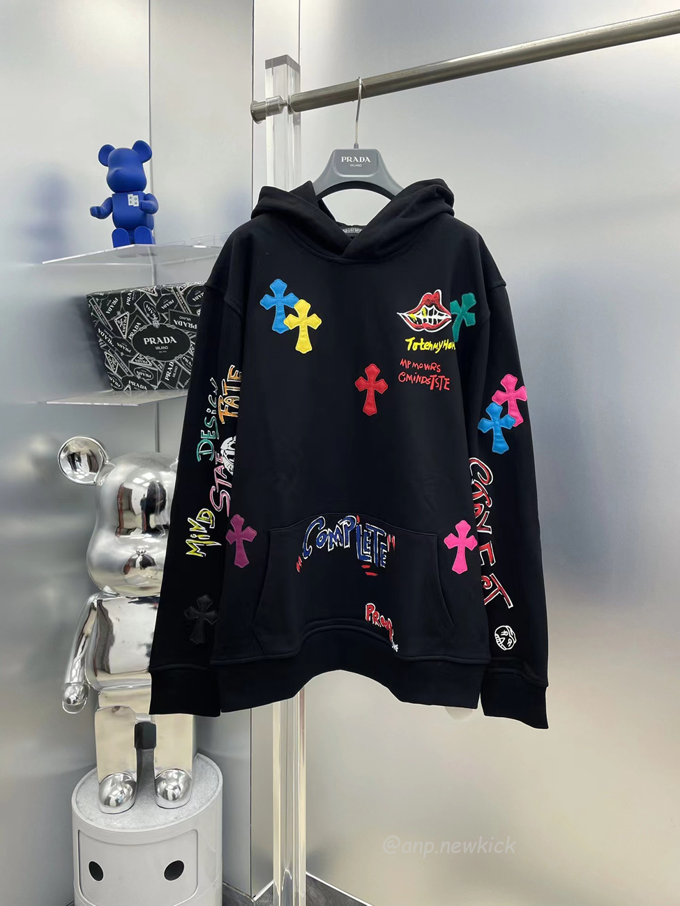 Chrome Hearts Multi Color Cross Hoodie Black White Gray (11) - www.newkick.vip